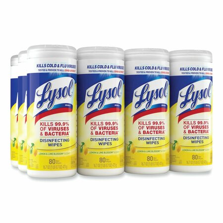 Lysol Towels & Wipes, White, Nonwoven Fiber, 35 Wipes, Lemon & Lime Blossom® 19200-81145